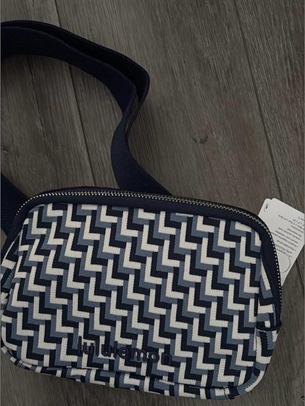 lululemon athletica Navy and White Geometric Crossbody Bag